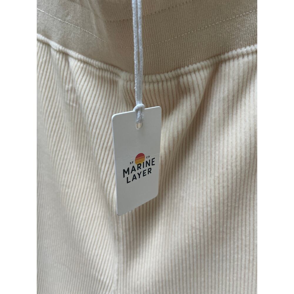 NWT MARINE LAYER Velour
Corduroy Flare Pants L Cream Ribbed Wide Leg High - Picture 3 of 12